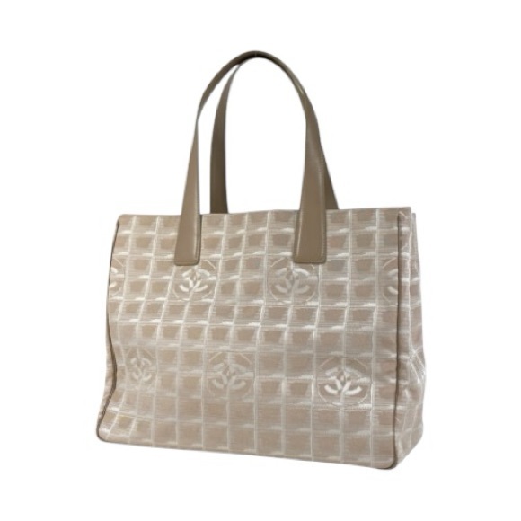 Chanel Handbags - Chanel Vintage Beige Nylon New Travel Line Tote Shoulder Bag